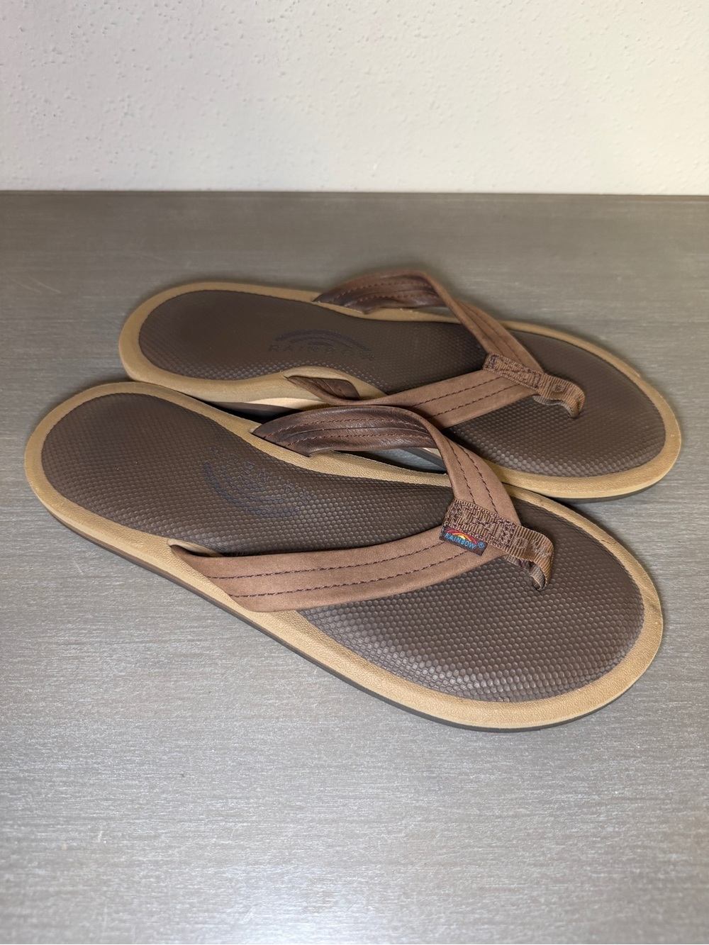 Rainbow Rubber Women’s Orthopedic Comfort Flip Flop Sandals Brown Size 10